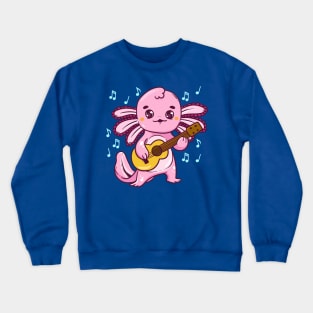 Axolotl Guitar Player Musician Guitarist Crewneck Sweatshirt